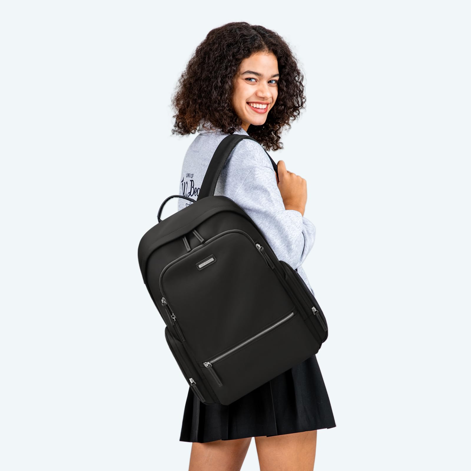 GOLF QUALITY Zaino Porta PC Donna, Impermeabile Zaino Antifurto 15,6 Pollici per Computer Zaino Multifunzionale portatile per Università, Viaggi, Lavoro, Scuola, Nero