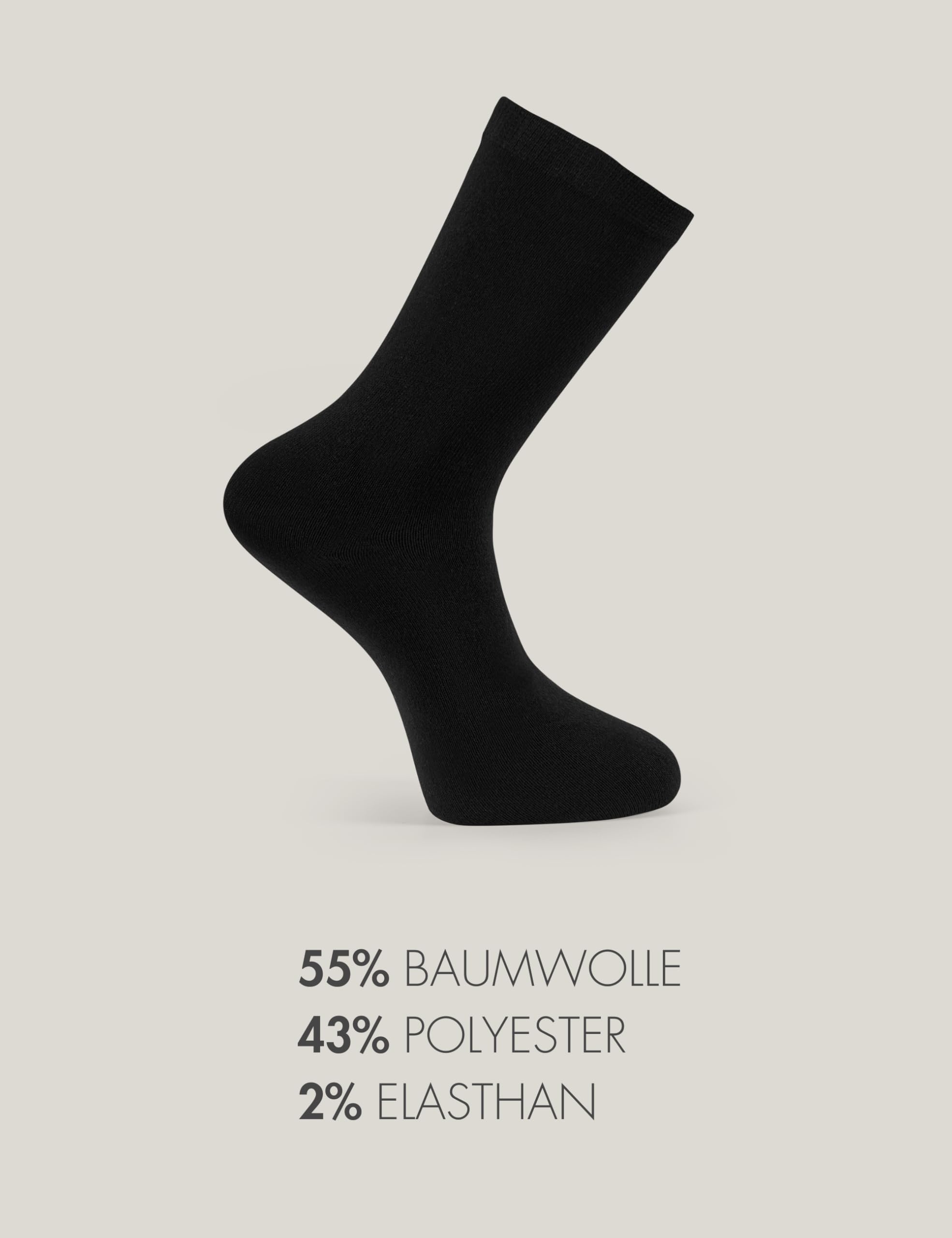 Basic Treasure 20 Paar Socken Herren, Herrensocken Schwarz, Business