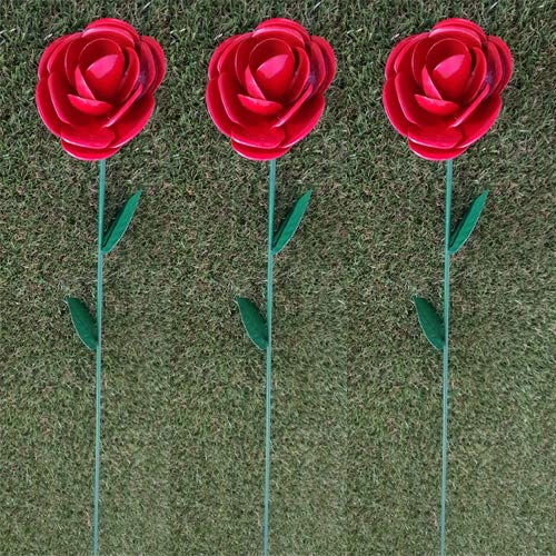 Fountasia Mini Red Rose Flower Stake 64cm