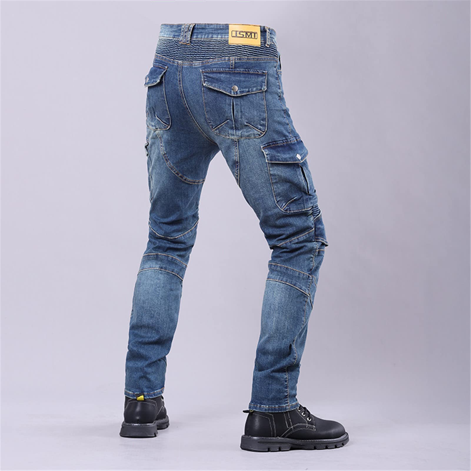 Pantaloni da Motociclista Pantaloni da Motociclista in Denim Jeans da Motociclista con Pannello Elasticizzato Fodera di Protezione in Aramide Pantaloni da Motociclista