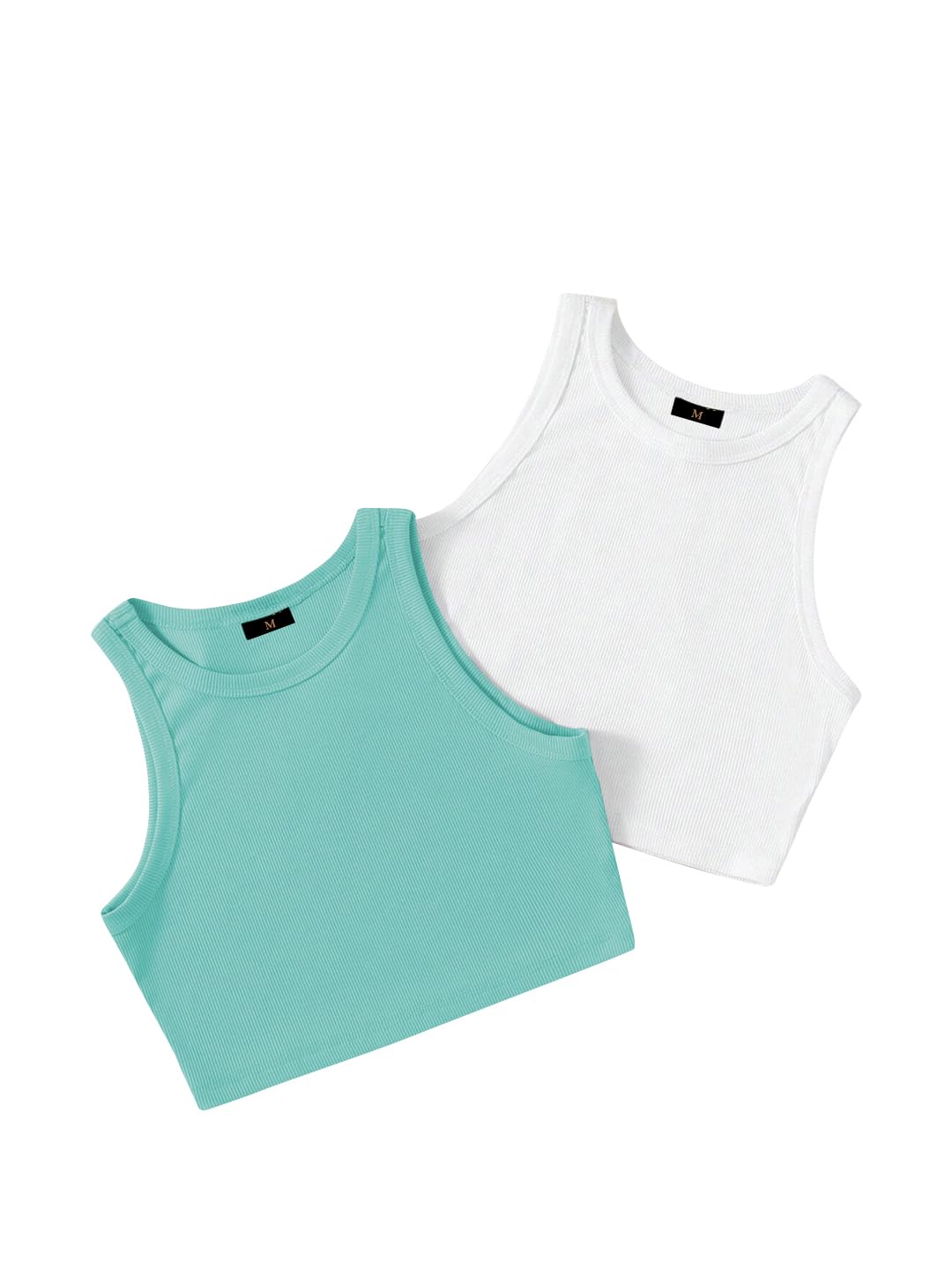 Toochki Confezione da 2 magliette corte, da donna, in cotone, stile casual