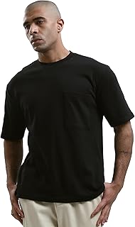 تيشرت كاجوال بقصة مريحة وأكمام للكوع للرجال مع جيب عصري من ريفين