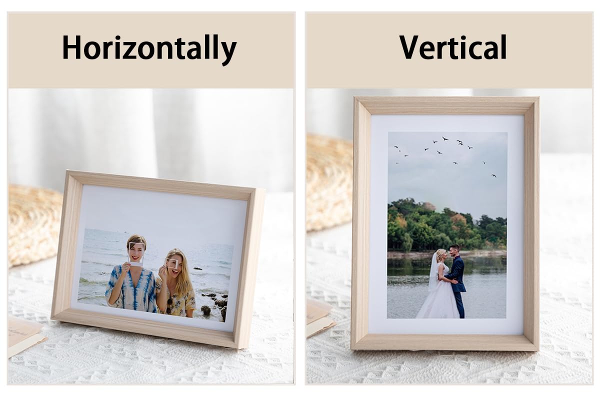 A4 Photo Frame Picture Frames Wooden Picture Frame with Mount 21 x 29.7 cm, Certificate Frame, Freestanding (XK02802,A4) - Image 4