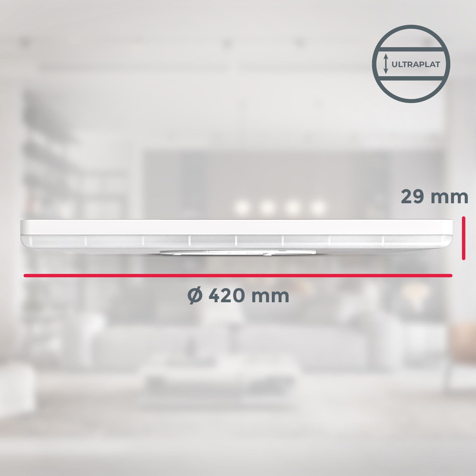 B.K.Licht 22 Watt Panel LED Cuadrado I regulable I ultra plano I luz indirecta I función de memoria I lámpara de techo LED I color de luz blanca neutra I 420x420x29mm I plafon led techo