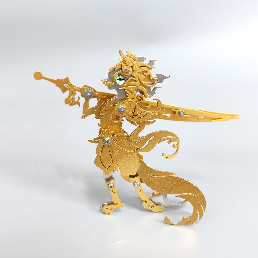 Set di puzzle in metallo 3D, 76 pezzi, modello gatto in metallo, taglio laser 3D, modello Steampunk, per adulti da collezione con attrezzi (argento)