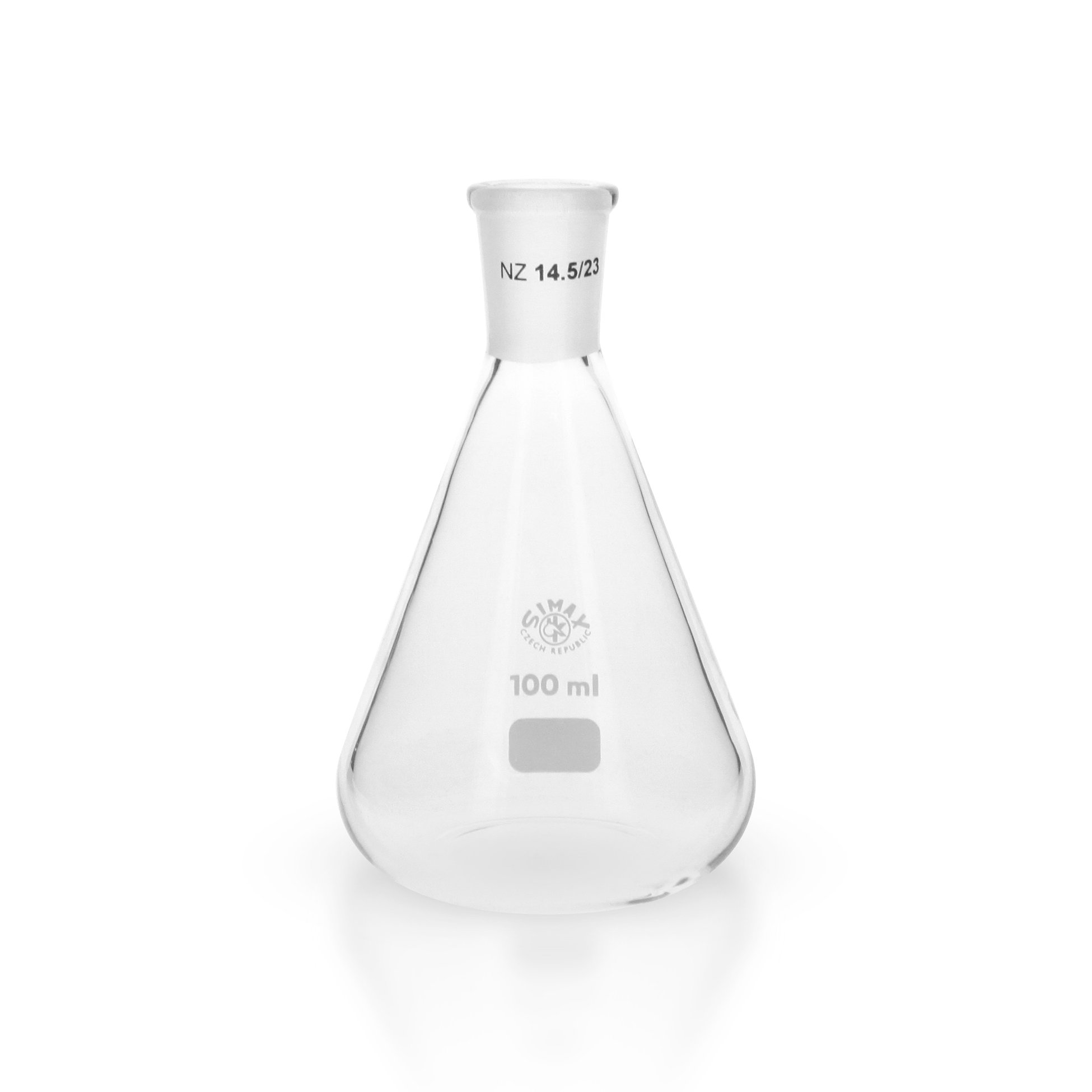 3 x Erlenmeyerkolben 100 ml mit Normschliff 14/23 aus hochwertigem Laborglas (Borosilikat 3.3) / transparent/kältefest/hitzefest/Laborqualität/Simax Erlenmeyer Kolben/Borosilikatglas