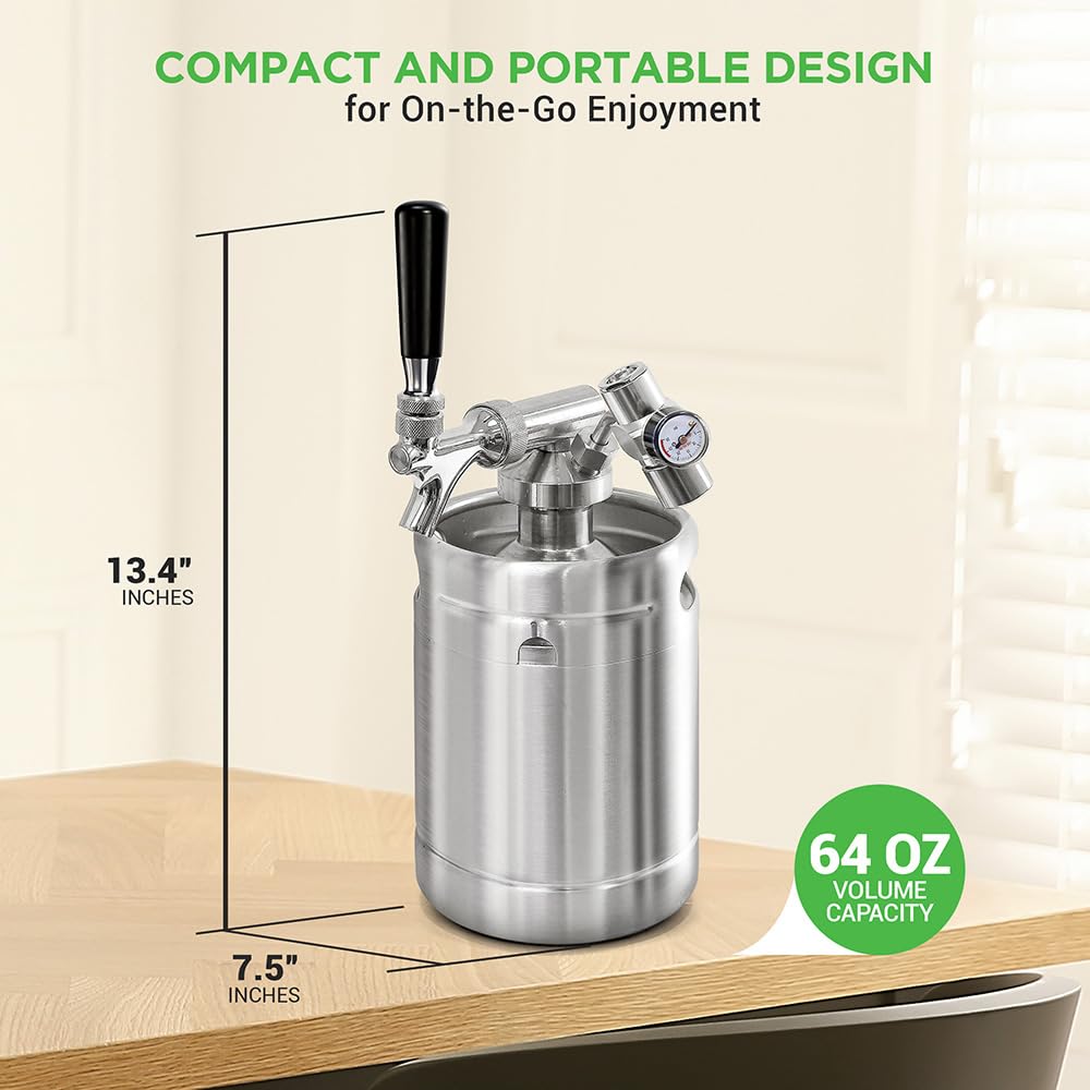 NutriChef Dispensador de Barril, plástico, Legacy Stainless