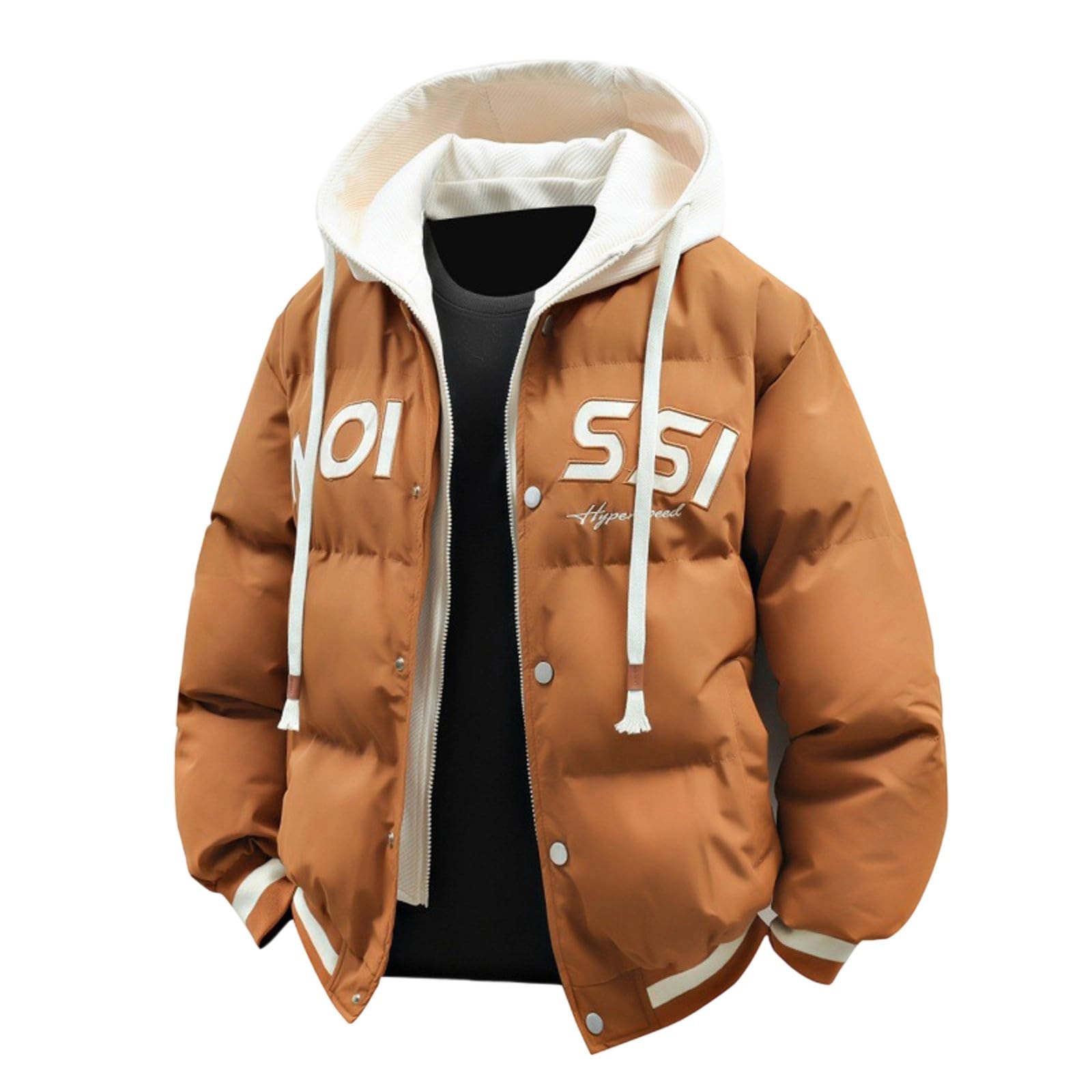 Générique 2027 - Veste d'hiver à capuche, résistante et isolée, pour temps froid, coupe-vent, pour activités de plein air, sport, décontracté