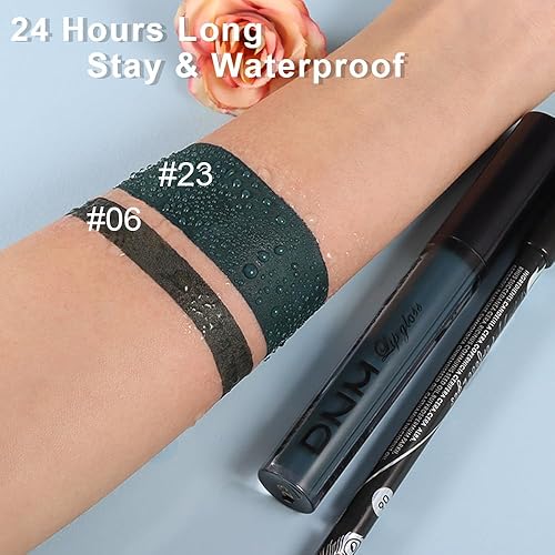 Miniatura 6 de AMY'S DIARY Juego de 2 delineadores de labios y lápiz labial, color verde oscuro, brillo de labios mate, lápiz labial líquido mate, 24 horas, lapiz