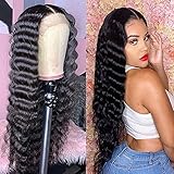 Healthair 13x4 Human Hair Lace Front Wigs for Black Women 150% Density Brazilian Loose Deep Wave...