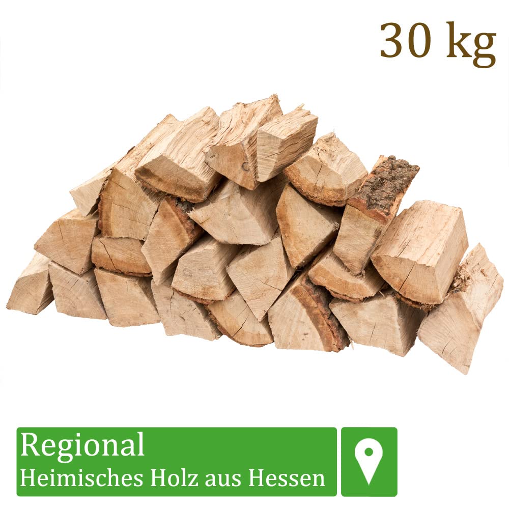 Drewno opałowe, drewno dębowe, 30 kg, do pieca, kominka, paleniska, grilla, drewno opałowe w szczapach, 25 cm, suszone komorowo, 30 kg
