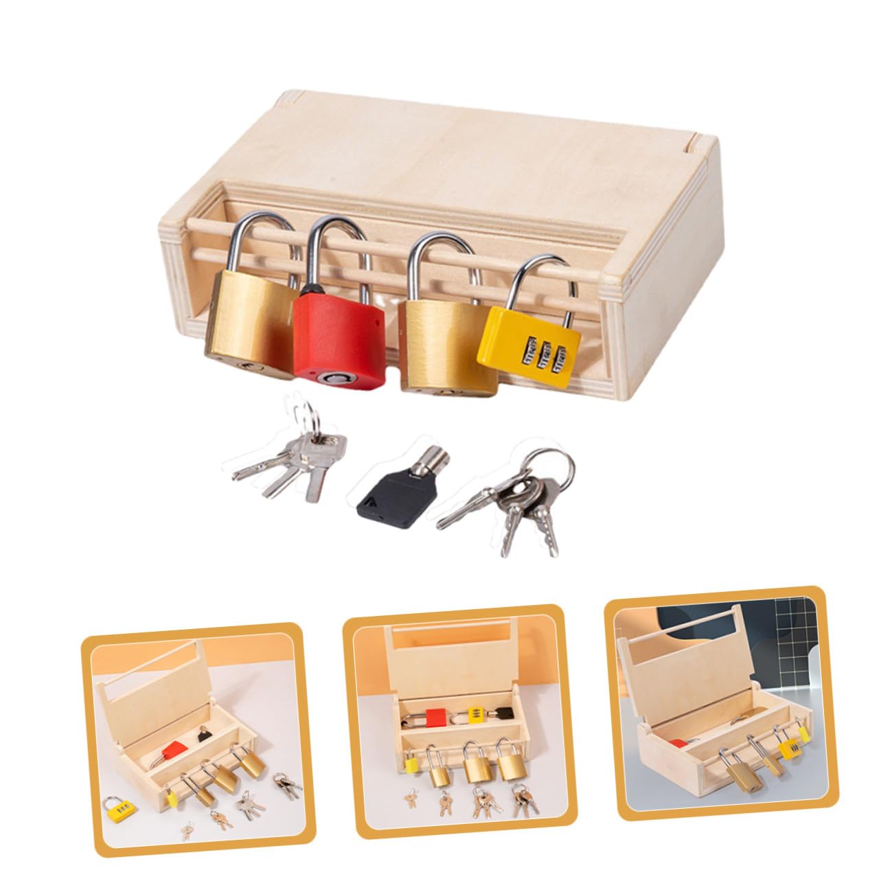 Educativo de Madera Montessori para Bebés Juguete de Encaje y Desbloqueo Desarrollo de Habilidades Motrices y Coordinación Manual para Pequeños