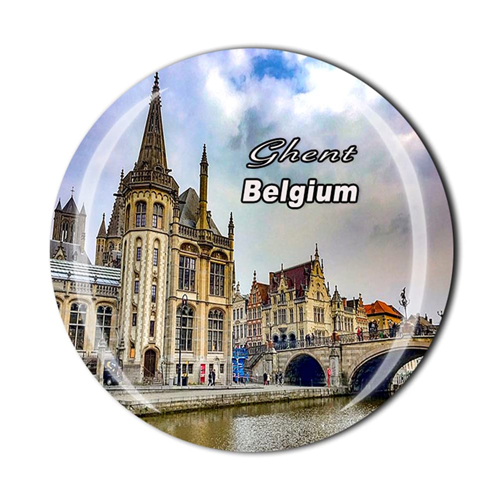 Timefly Belgium Ghent Fridge Magnet Crystal Tourist Souvenir Gift Collection Refrigerator Magnetic Sticker