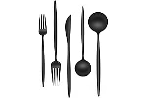 Wildone Matte Black Modern Silverware Set of 30
