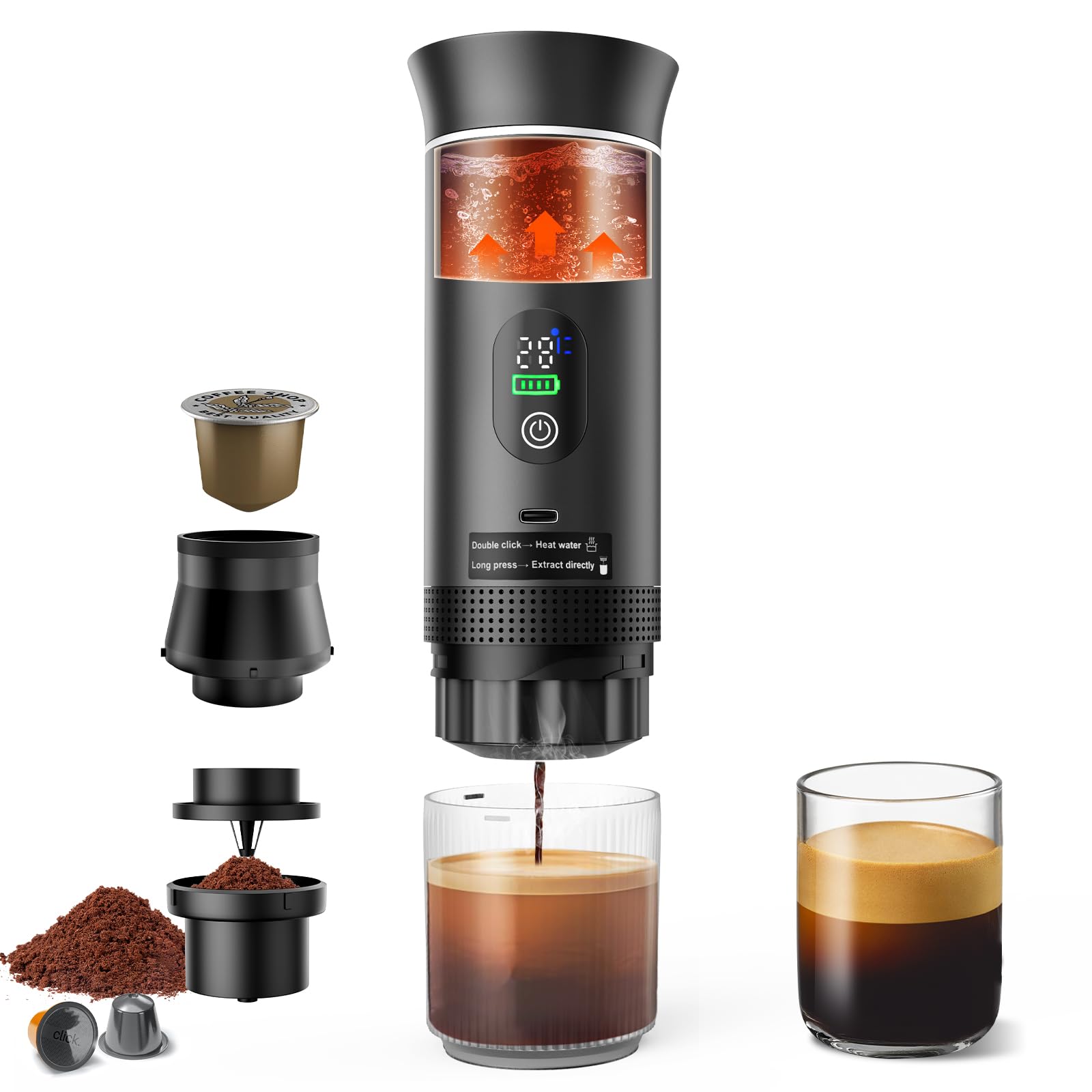 Amazon.com: Zordin Portable Battery Espresso Coffee Maker for
