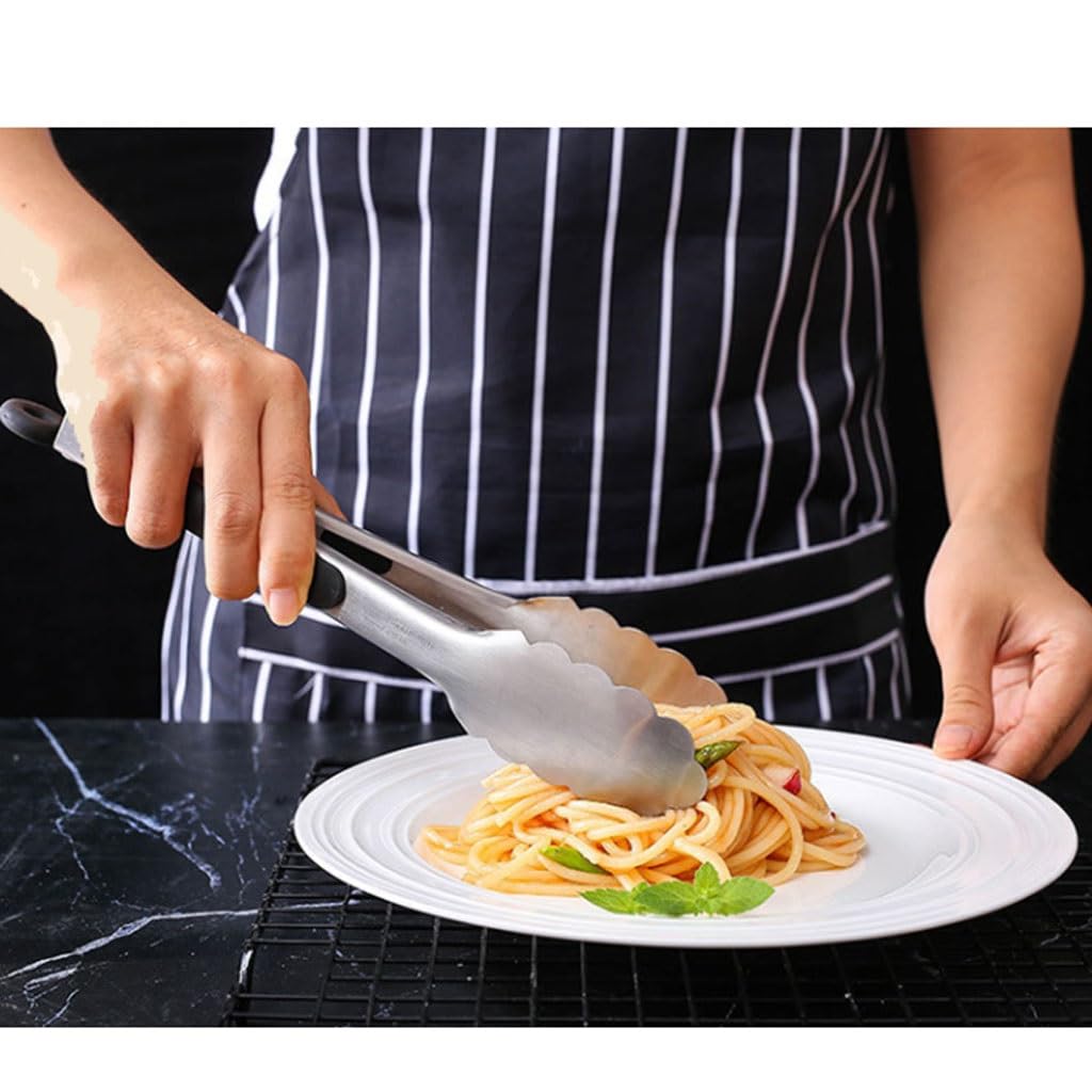 Pinze da cucina per barbecue, pinze da cucina in acciaio inox per grigliare, servire e friggere, perfette per picnic e campeggio