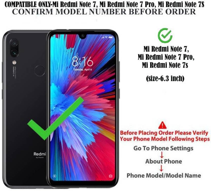 Image of Flip Cover Compatible for Xiaomi Redmi Note 7S / Redmi Note 7 Pro /Redmi Note 7 Flip Cover Xiaomi Redmi Note 7S / Redmi Note 7 Pro /Redmi Note 7 Cover Executive Rose Blue, Magnetic Closure