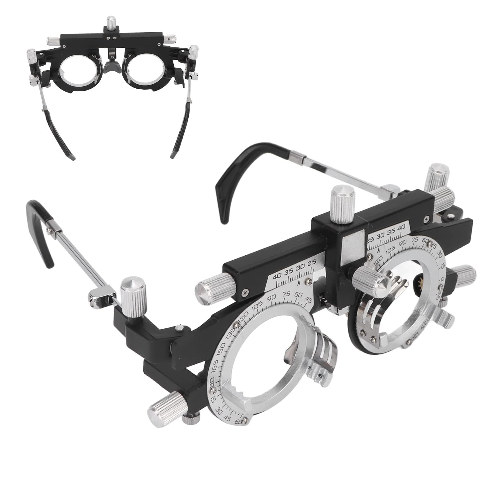 Optometrie Optiker Rahmen, Brillen-Optometrie-Rahmen Probelinsenrahmen Optische Testlinse Rahmen verstellbare Bügellänge und Nasenauflage für Sehschärfeprüfung