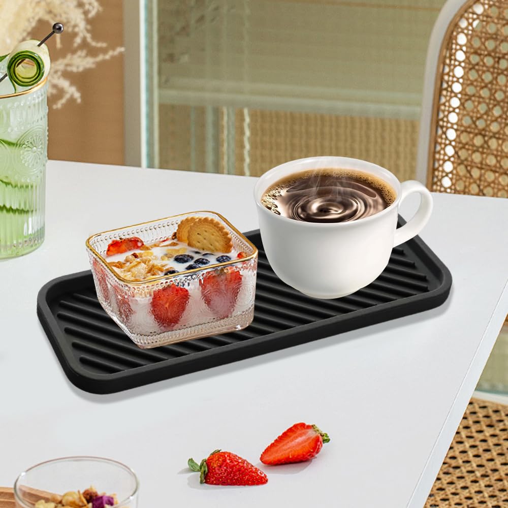 DOULEIN Porte éponge Silicone,2 Pièce Supports Organisateur D'évier Antidérapant Tapis D'Égouttement En Silicone Pour Éponges, Brosses, Savon, Vaisselle