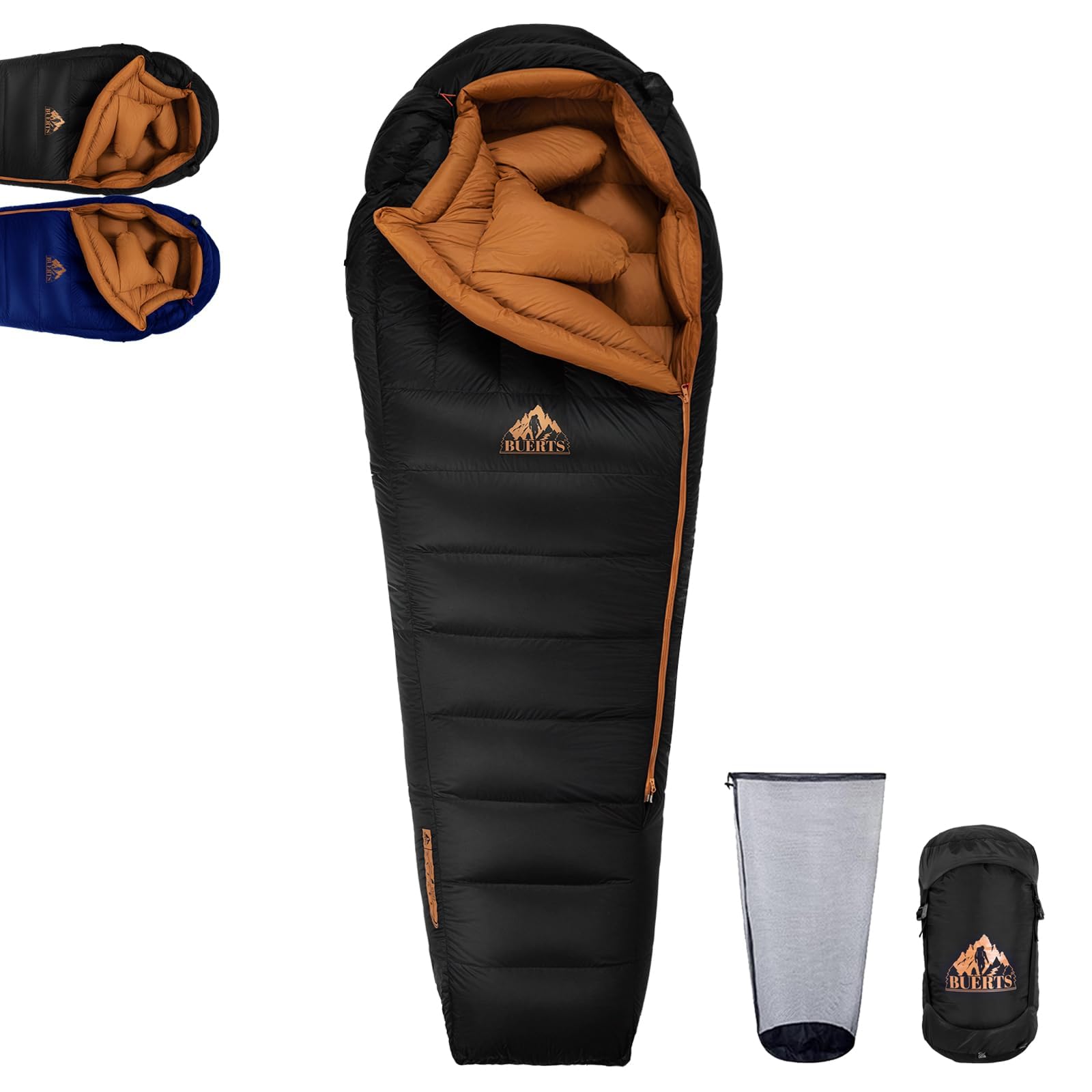 Saco de Dormir de plumón es Apto para climas Extremadamente fríos.Saco de Dormir XXL para Adultos está Relleno de plumón 680FP,Es Ultraligero y Apto para Camping.