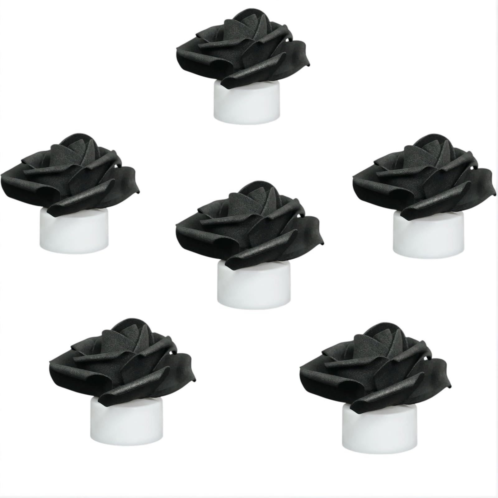 SupBri 12 Pack Halloween LED Tea Lights Candles with Artificial Black Rose Petals, Flameless Battery Operated Candles for Halloween Decor Funeral Decoration