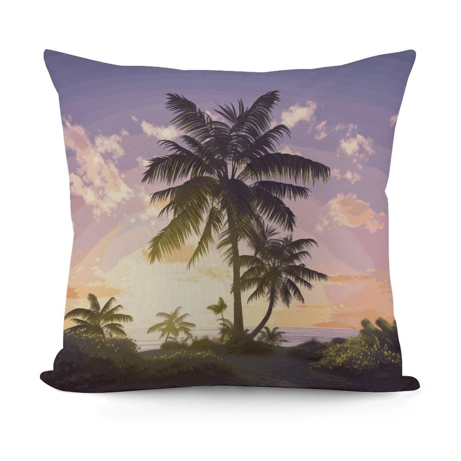 Adfgyerh Style Summer Palm Tree Decorative Pillow Covers, Throw Pillow Covers Soft For All Seasons, Pillowcases For Couch Living Room Sofa Bedroom 18X18 Inch