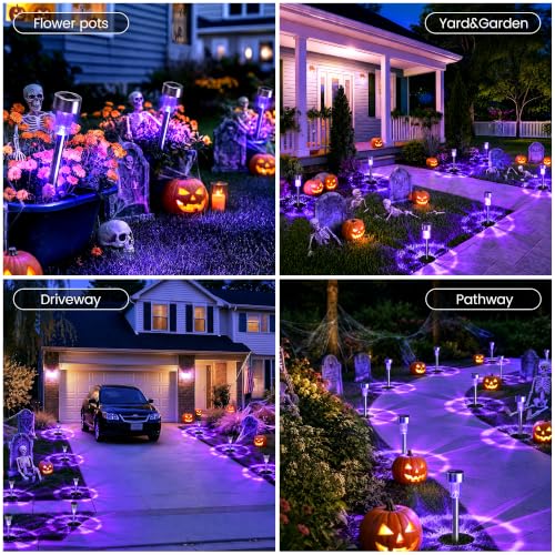 GIGALUMI Solar Halloween Lights Outdoor Waterproof 12-Pack Halloween Decor - image 2