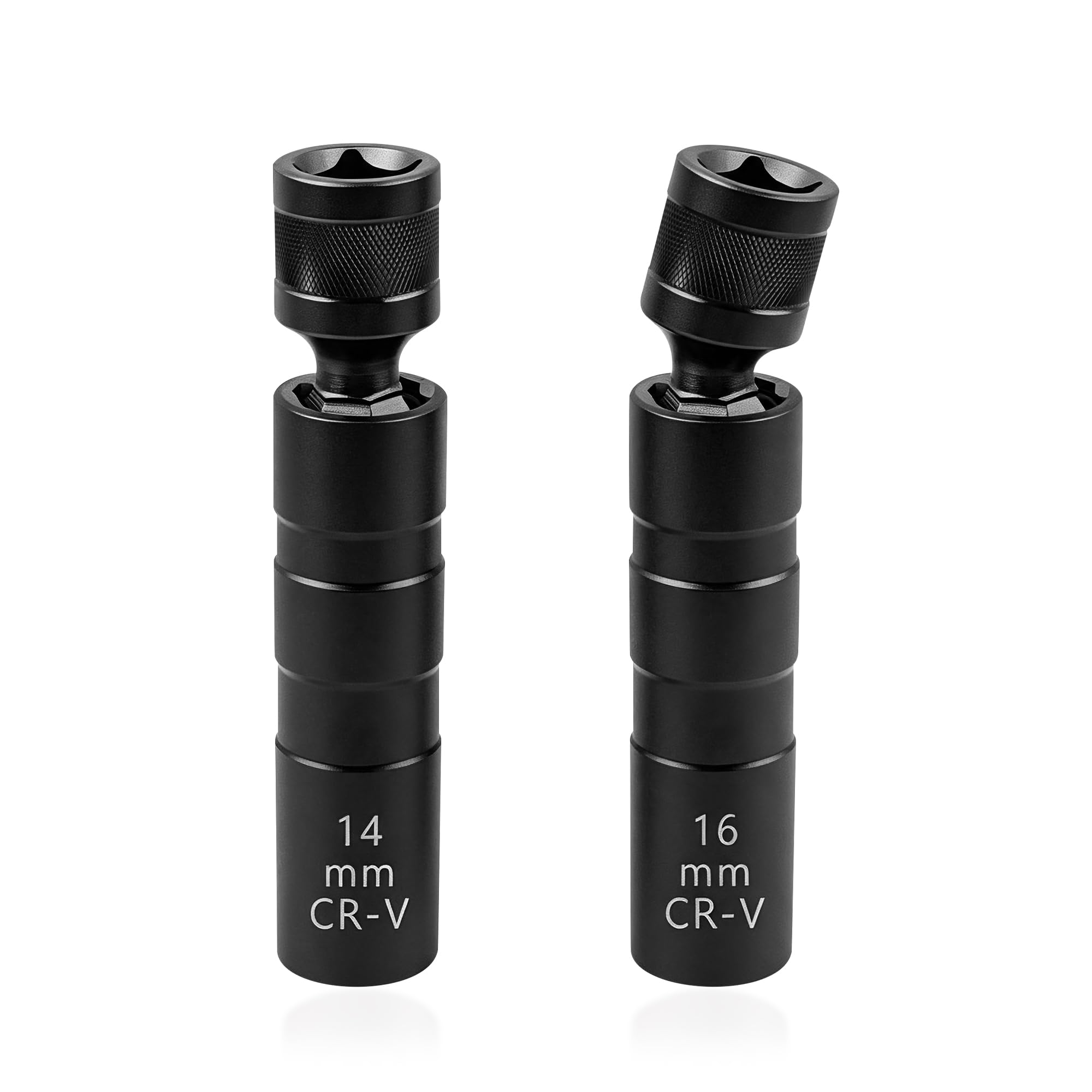 Salior 14mm&amp;16mm Spark Plug Socket,Thin Wall 12 Points 3/8" Drive Spark Plug Removal Tool Compatible with BMW Nissan More Car,CRV Steel Magnetic Spark Plug Socket Set Car Tools (Black/14mm+16mm)