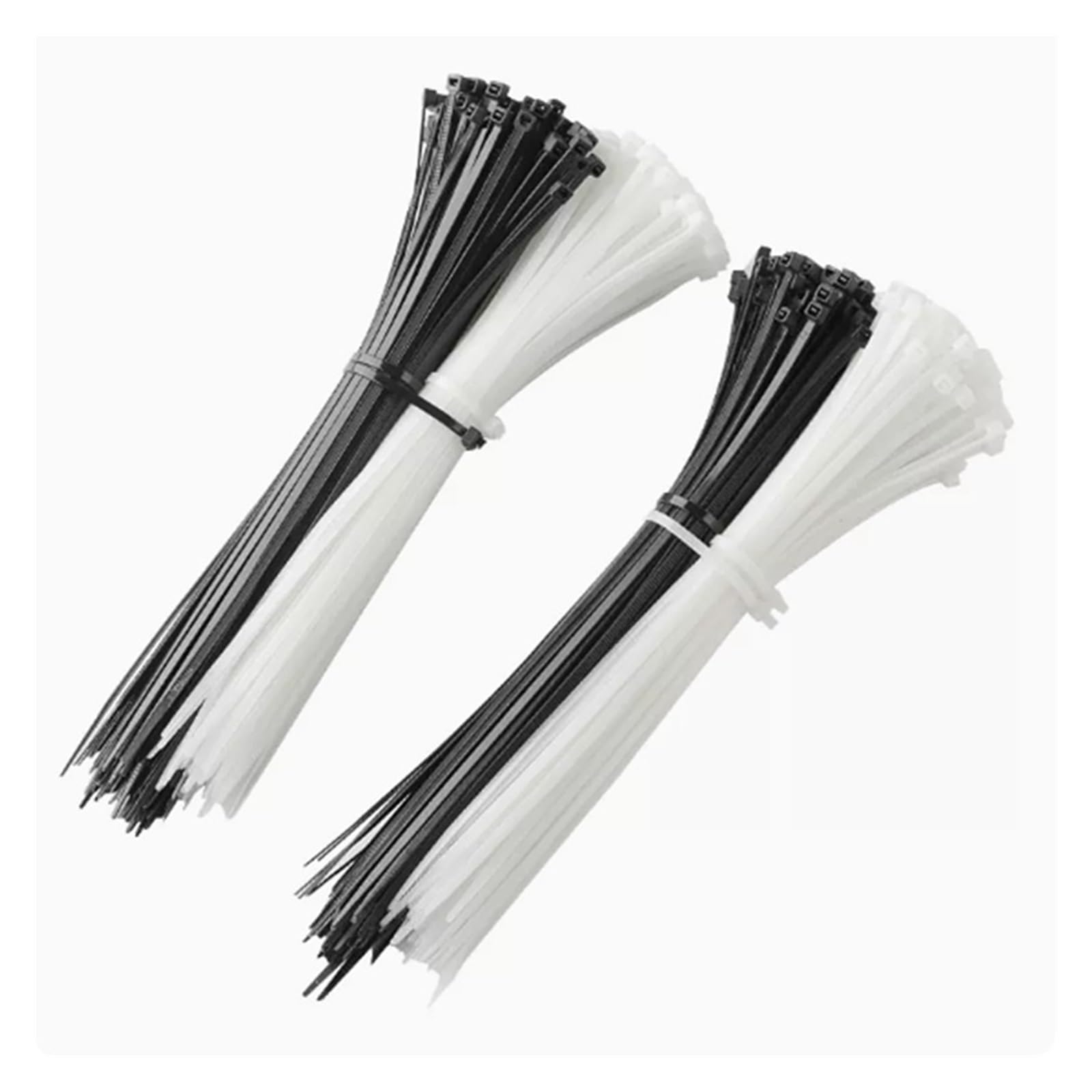 assortimento di Fascette per Cavi,Fascette per, Cravatta in Nylon di plastica autobloccante Bianca Nera 5 * 300 mm ~ 8 * 500 mm(Black 100pcs,5x400mm)