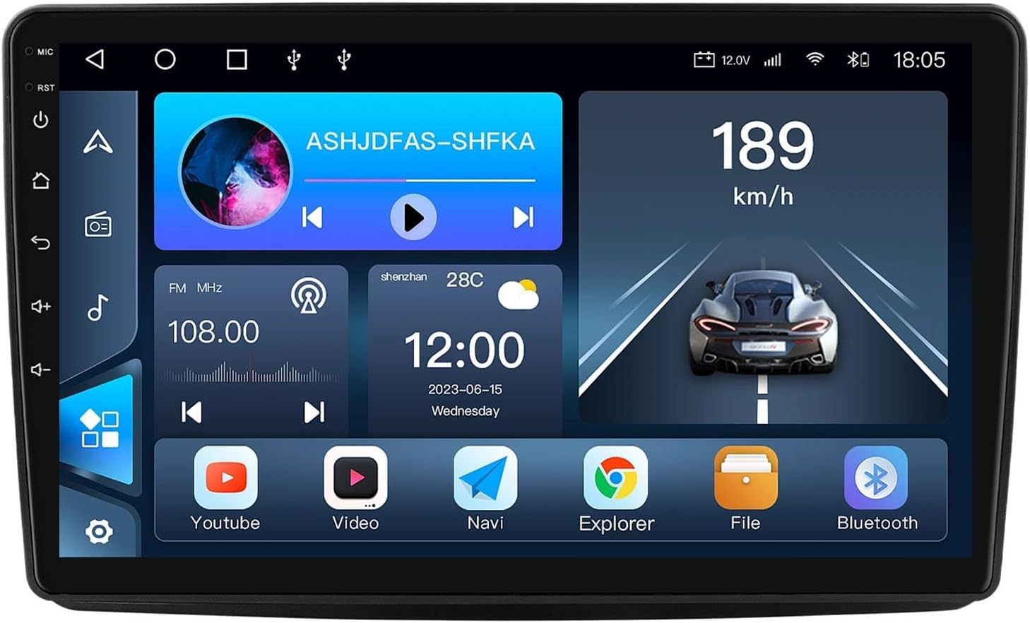 4core(1g+32g),Autoradio Android da 9 Pollici per F-iat Panda 2003-2012, Carplay Wireless, Android Auto, Touch Screen, Bluetooth, WiFi, GPS, FM con Telecamera di retromarcia