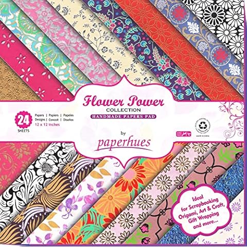 Paperhues Flower Power Scrapbook Papers 12x12" Pad, 24 Sheets Cover