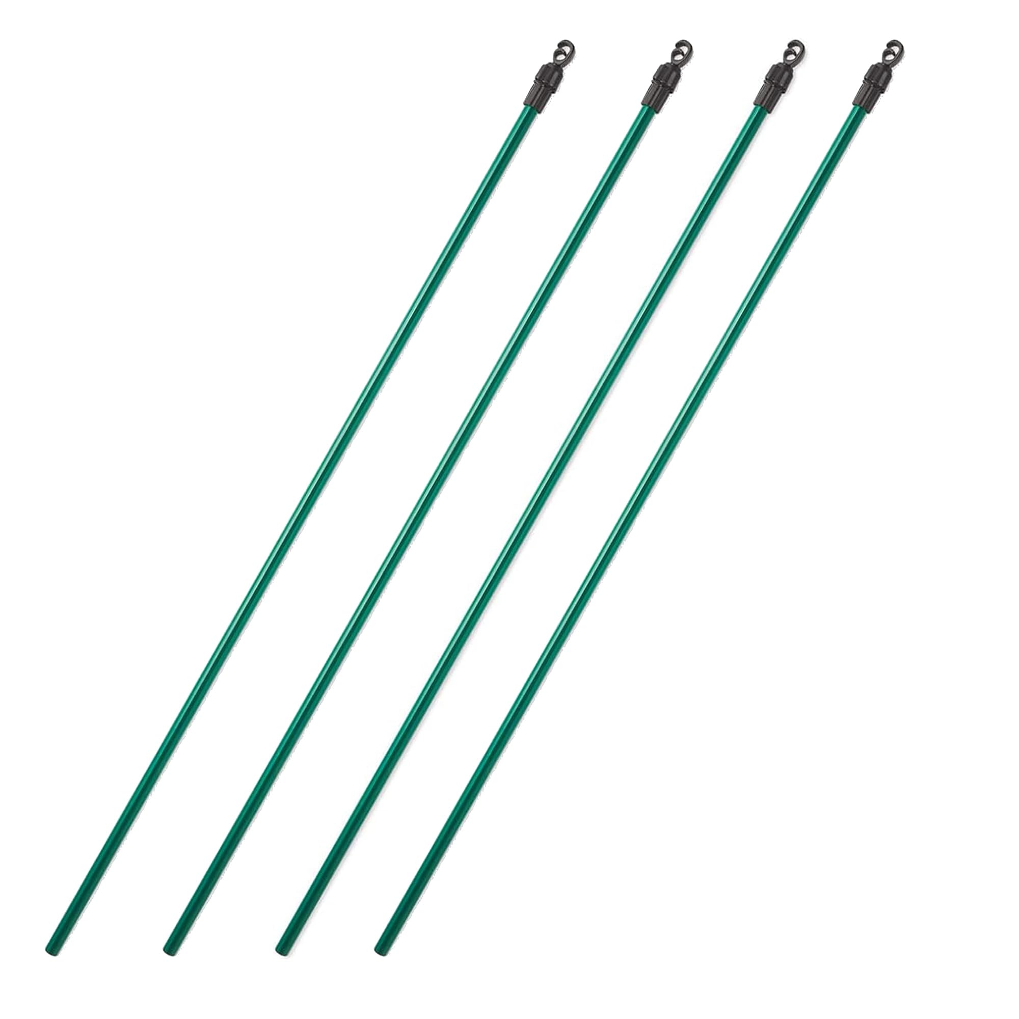 Novostyl Green Telescopic Washing Line Prop Pole Clothesline Heavy Duty Home Garden Washing Line Dry Clothes Drying Airer Support Extenedable To 2.2M (Pack Of 4)