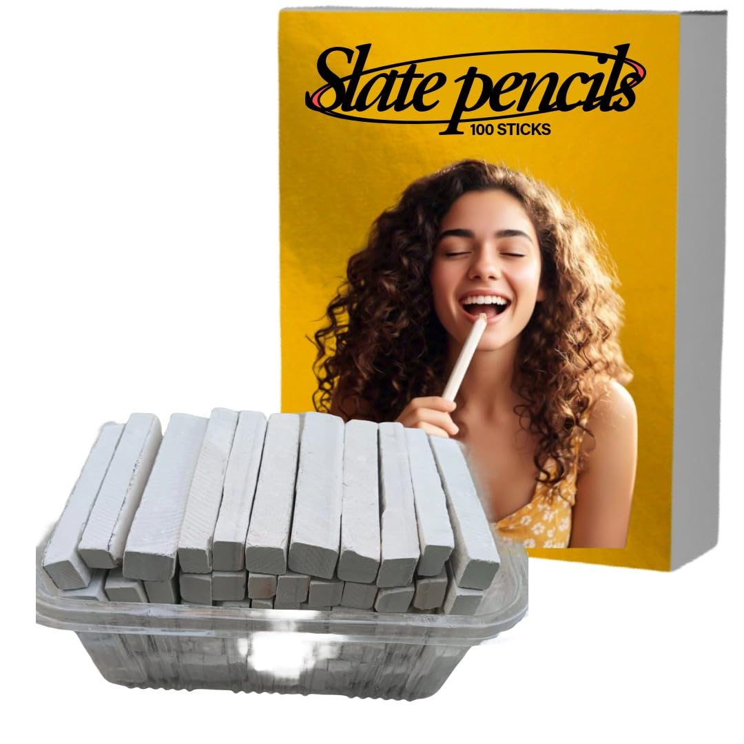 Slate Pencils, 100 Sticks, Traditional Writing Chalk