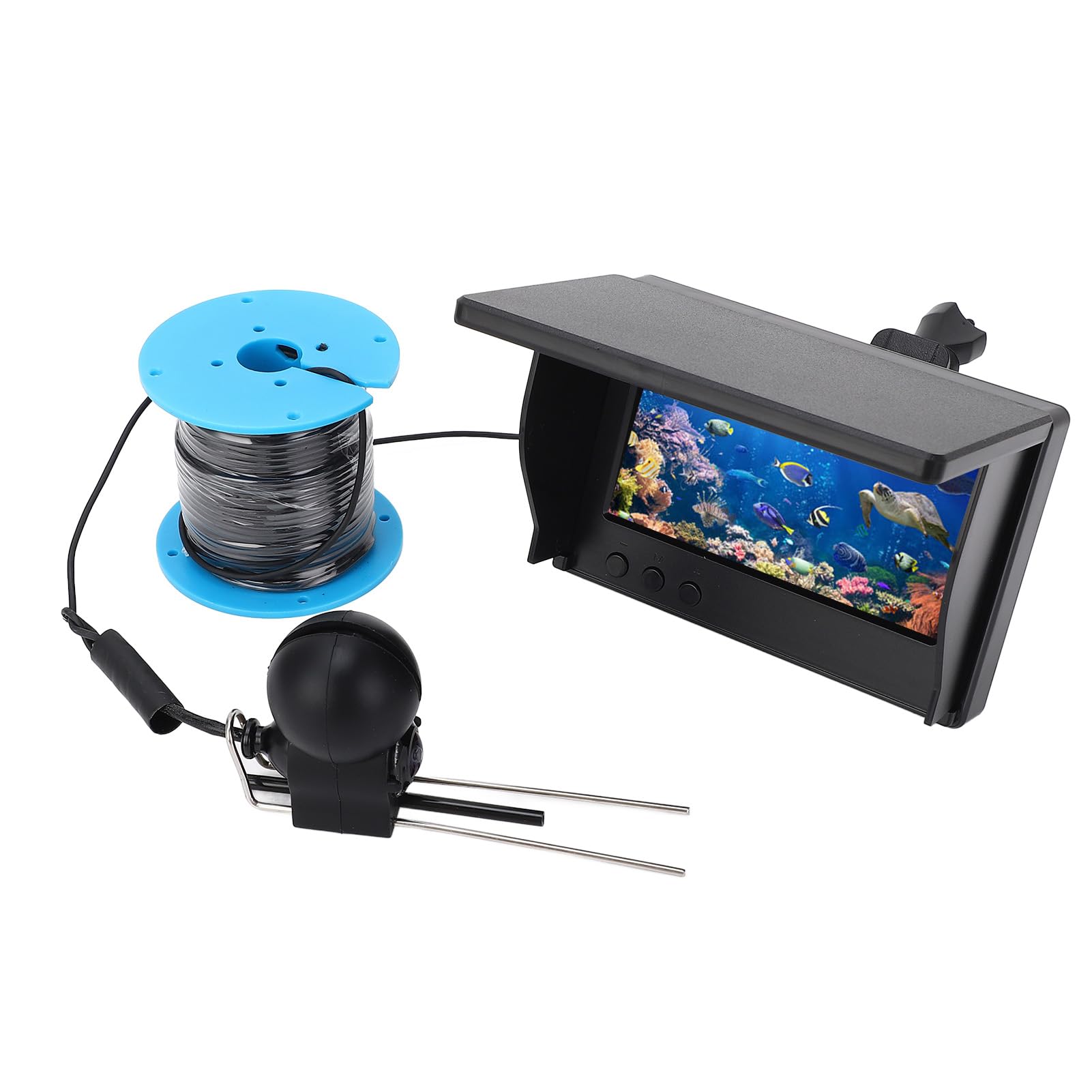 Cable de Vídeo de Alta Resistencia para Cámara Buscador Peces para Exploración Pozos con Pantalla 4,3 Pulgadas y Cámara 5 MP Trabajos Submarinos ABS + Aleación Aluminio