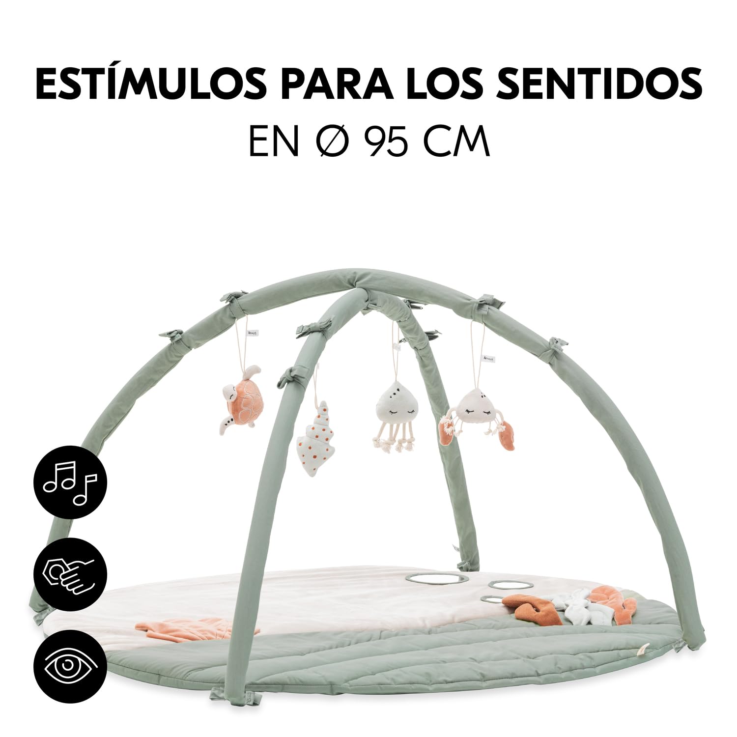 hauck Parque Infantil Bebe Relax N Watch con Arco de Actividades, Gimnasio Bebe Montessori, Manta Actividades Bebe Plegable con Espejos, Animales, Crujidos, Gris