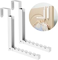 BAKON Folding Over the Door Clothes Drying Rack - Collapsible Hanging Coat Hanger for Laundry Room, Small Spaces, 2 Pack