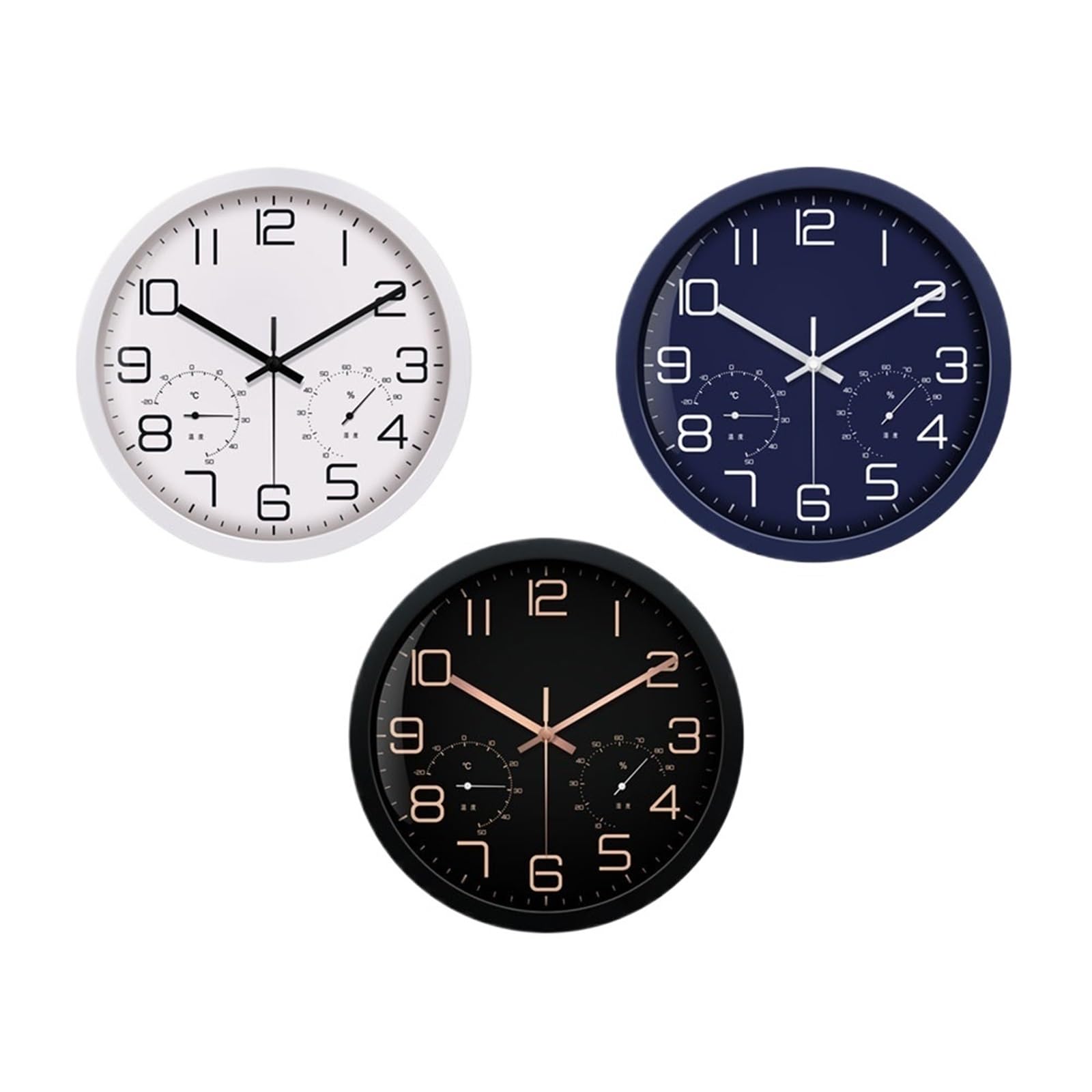 Orologio Da Bagno Orologio da parete elegante da 12 pollici, design moderno con temperatura integrata for l'arredamento dell'home office
