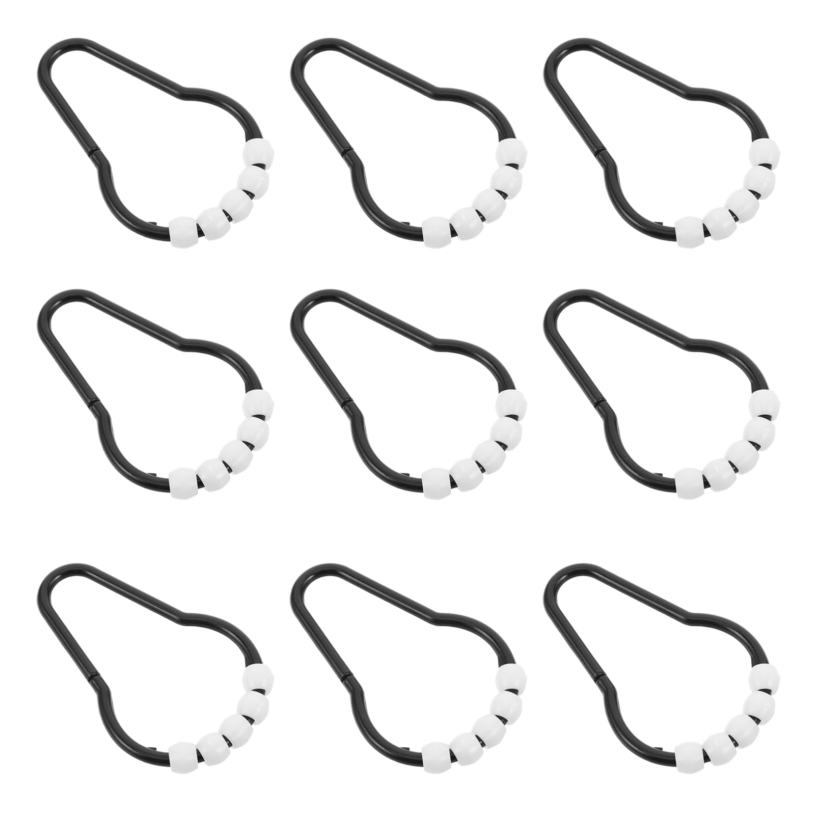20 ganci in plastica per tenda da doccia, leggeri, facili da installare, scorrevoli con 5 perline, ganci decorativi per asta da doccia per bagno, decorazione estetica per la casa