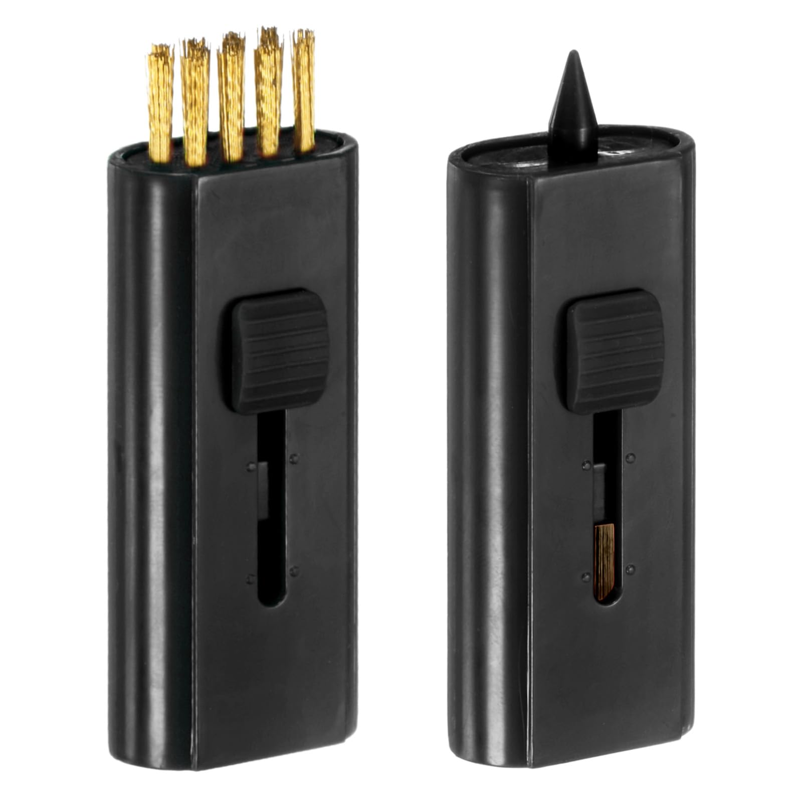 TIXIPEM Retractable Golf Club Brush [2PCS] - Double Side Pocket Club Groove Cleaner Use for Men Women Golfer - [Black-2.3IN] Portable Mini Re-Grooving Tool