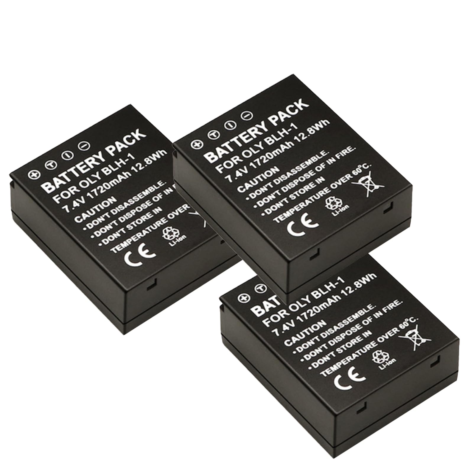 Zsolarigt 3 pack OLY BLH-1 Replacement Camera Battery 7.4V 1720mAh for Olympus E-M1 Mark III,EM1X Mark II/Mark III,EM1II, EM1III Camera