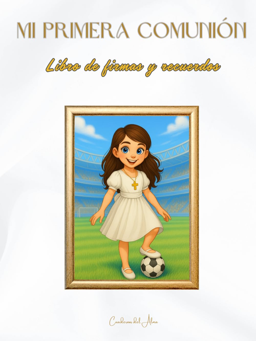Statue Mi Primera Comunión de chica futbolista déco gâteau communion thématique
