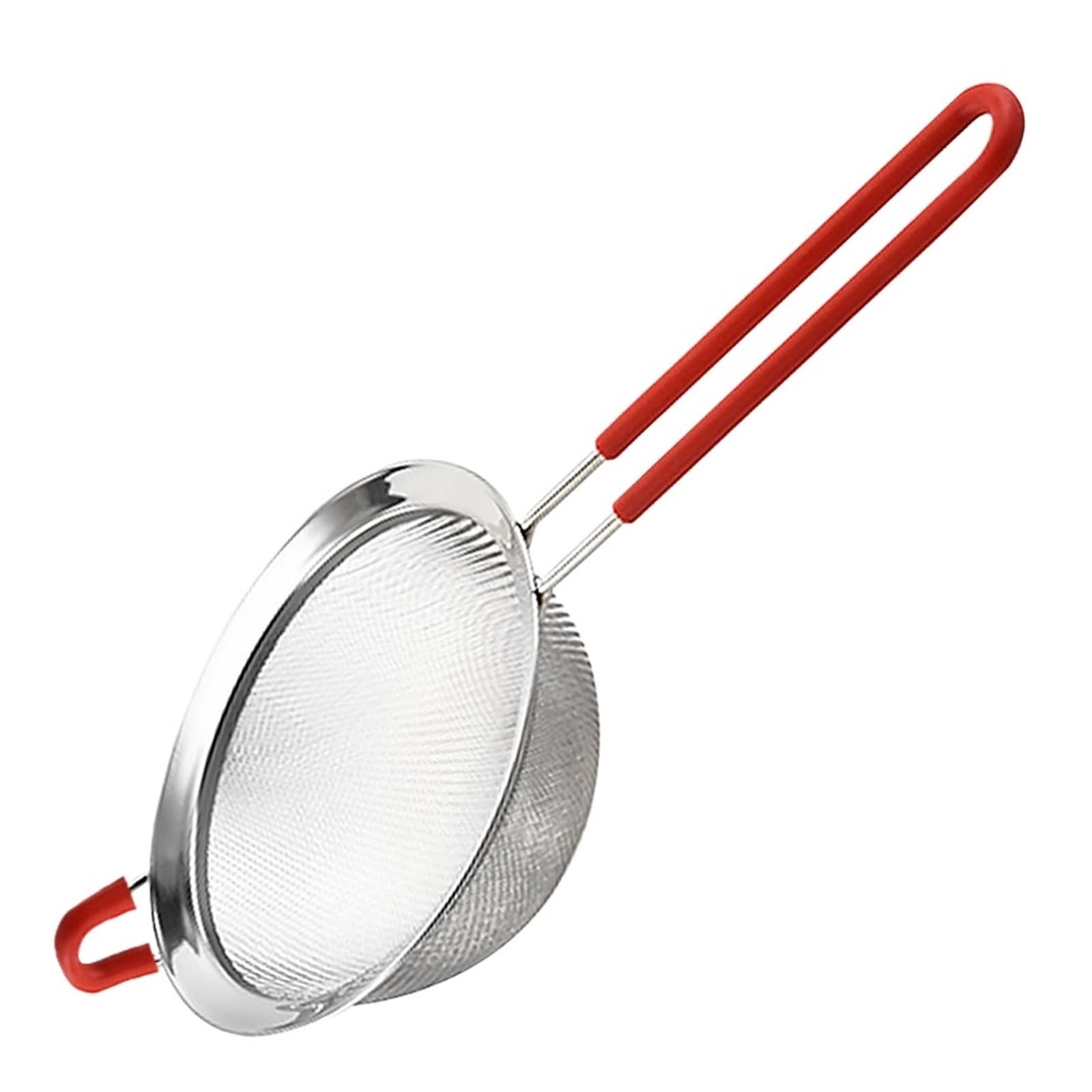 Juego de tamiz de harina de acero inoxidable, 2 coladores y tamiz de malla 30 de mano, perfecto para hornear y cocinar, herramienta de cocina para tamizar harina y colador de aceite (8 cm)