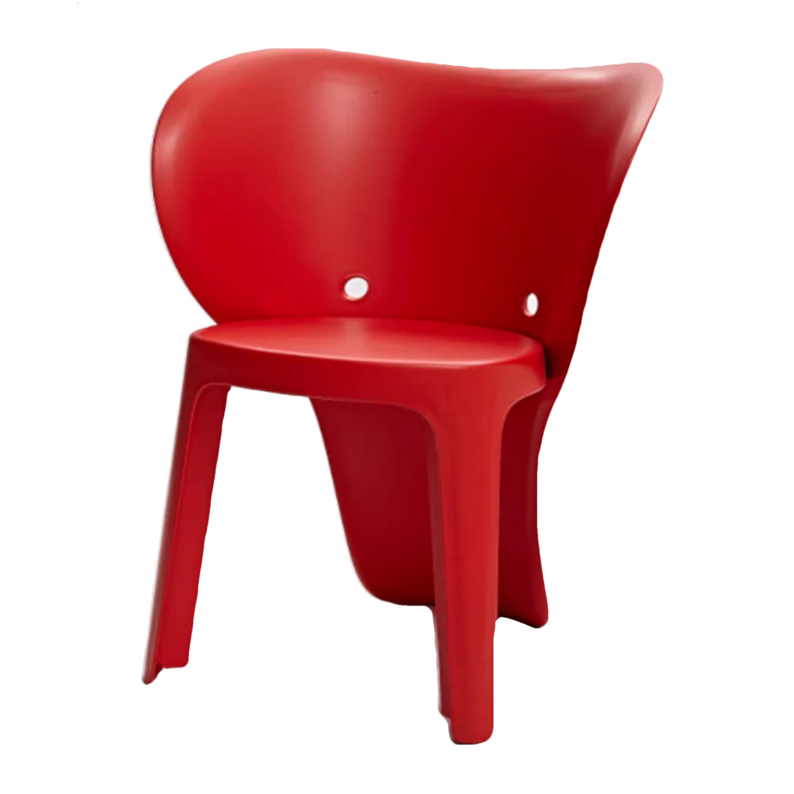 Benjara Fyna 16 Inch Kids Chair Set of 4, Curved Back, Elephant Trunk Design, Red