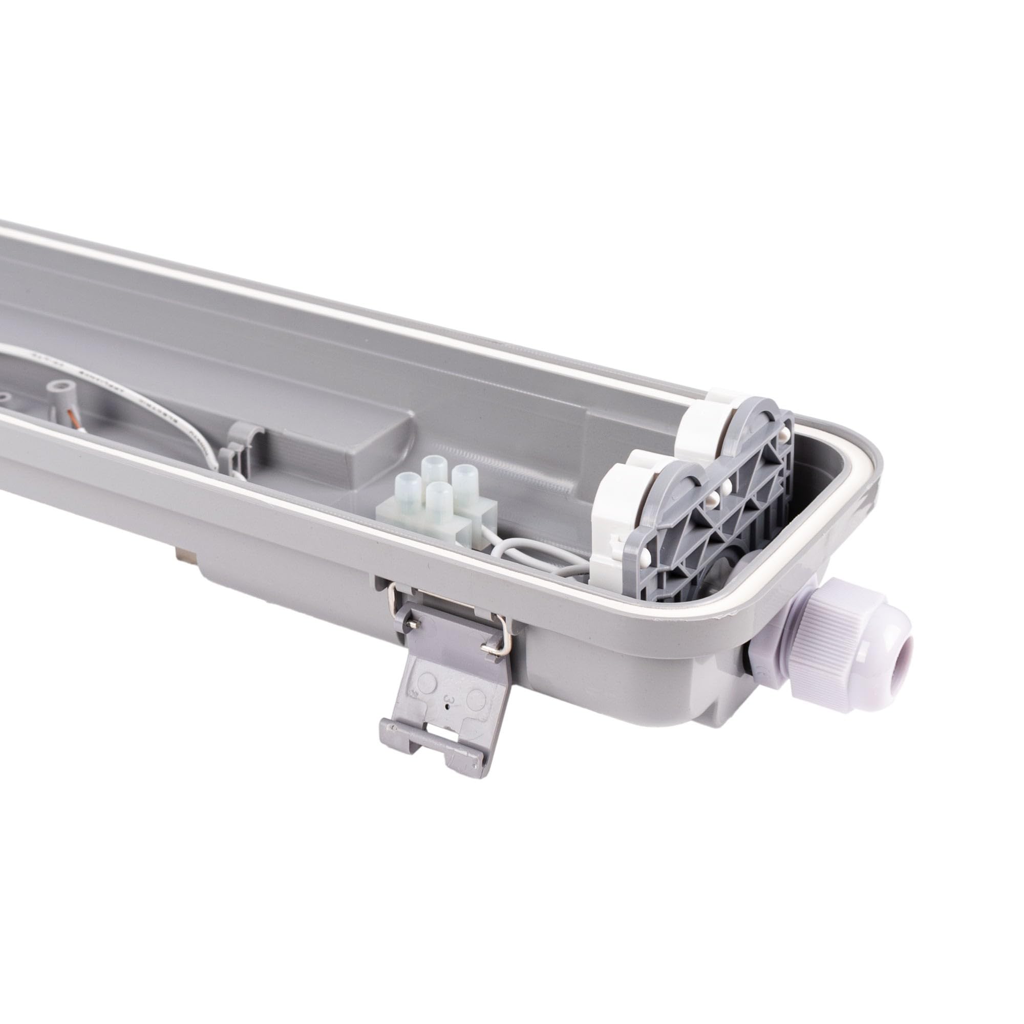 BARCELONA LED - Écran étanche pour 2 tubes LED Culot G13 120 cm IP65, sans tubes - Boîtier en polycarbonate résistant. Pour extérieur et intérieur, idéal pour garages, entrepôts