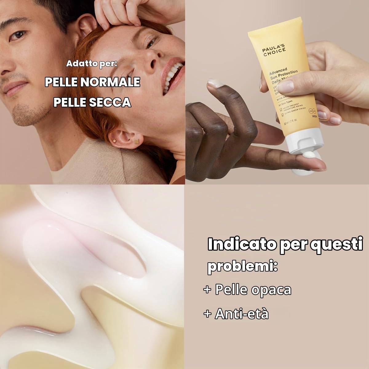 Paula's Choice Advanced Sun Protection Crema con SPF 50, PA++++, 60 ml | Crema Giorno - Pelle Secca - Riduce Rughe E Linee Sottili - Trattamento Leggero E Setoso - Pelle Più Giovane In 8 Settimane