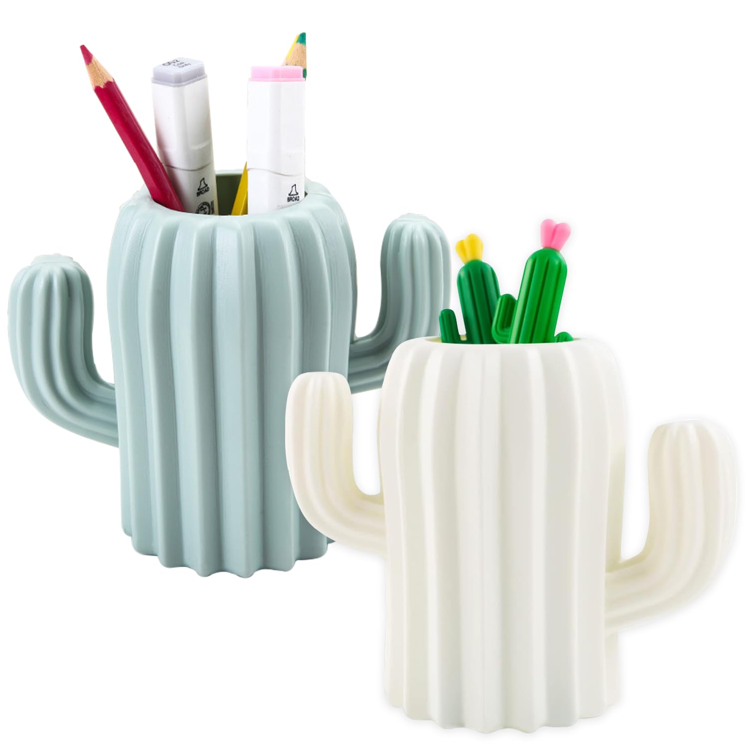 2 Pieces Pen Pencil Pot Holder, Stationery Storage Pen Container, Makeup Brush Holder