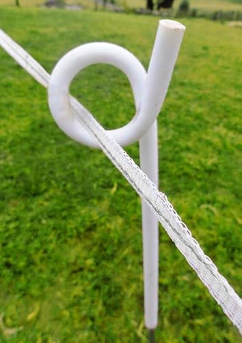 Miniatura 2 de Poste de valla de acero resistente de 39 pulgadas, color blanco, paquete de 10