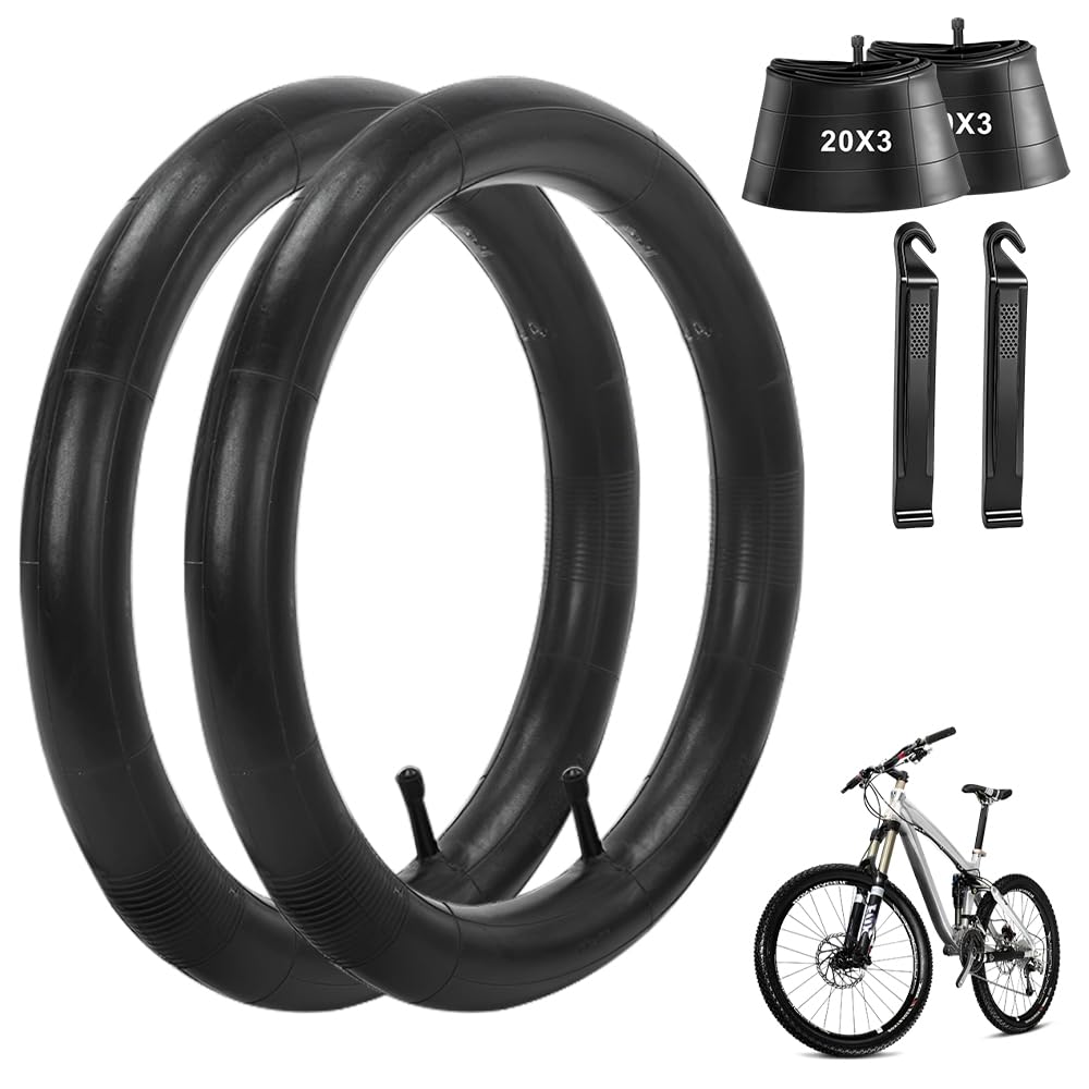 dętki rowerowe 20 x 3,0, pogrubione, 20 cali, z 2 łyżkami do opon, zapasowe dętki do opon MTB/Bike Tires