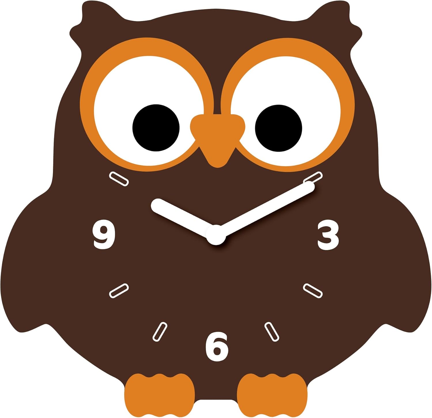 FGnano Charming Owl Shaped Clock, Cartoon Style, Brown