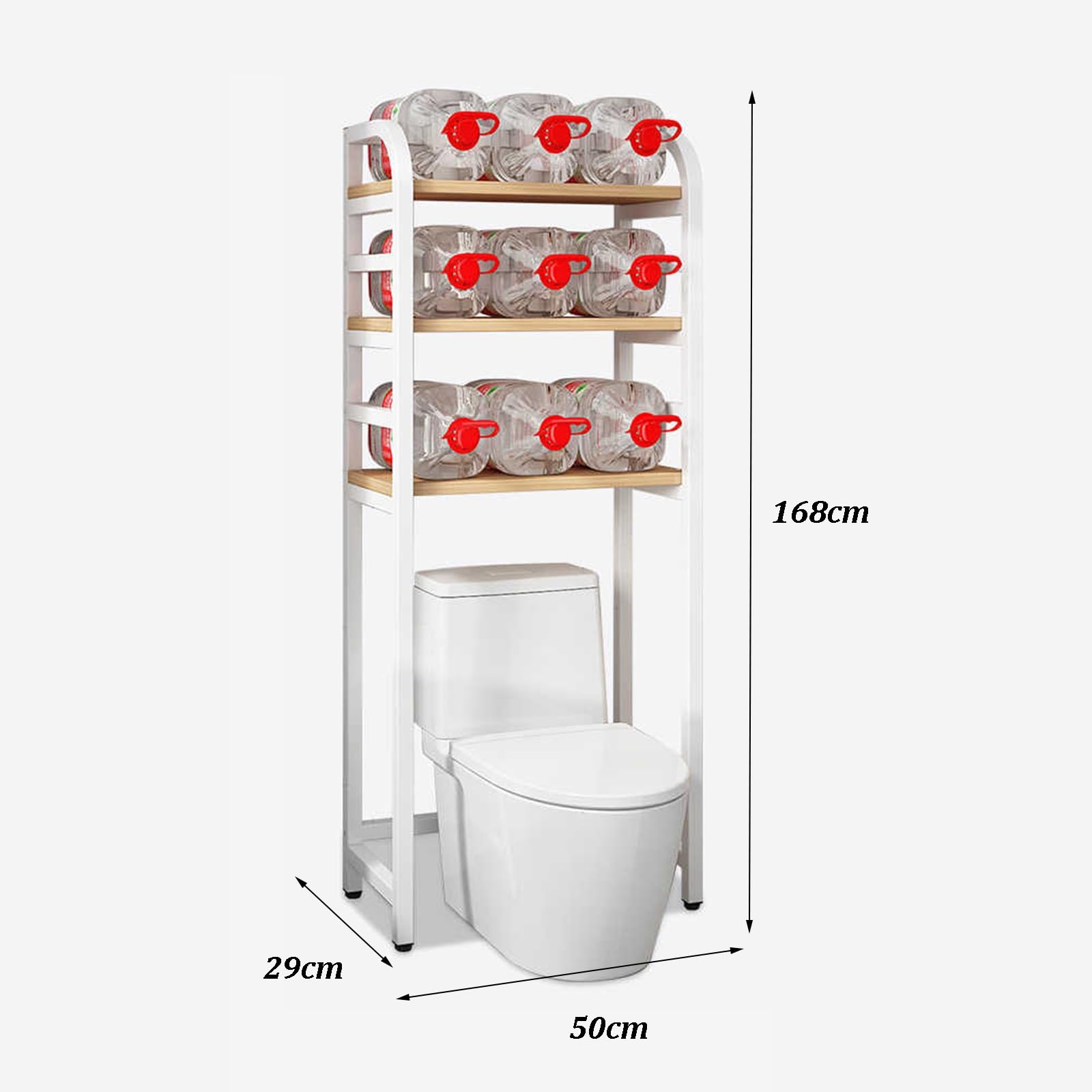 Scaffale da bagno a 3 ripiani, multifunzione, salvaspazio, per WC, balconi e lavanderie, perfetto per la casa e l'ufficio